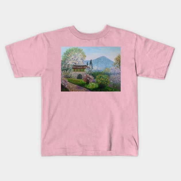 Spring in Japan Kids T-Shirt by Gatoulart